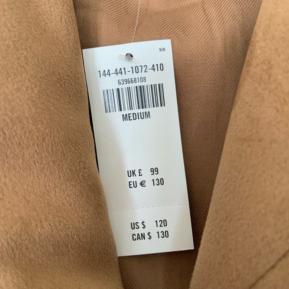 NWT Abercrombie & Fitch Tan Suede-Look Moto Jacket - Picture 5 of 6